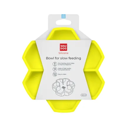 Миска для повільного харчування WAUDOG Silicone, 450 мл, жовтий: додаткове фото 2