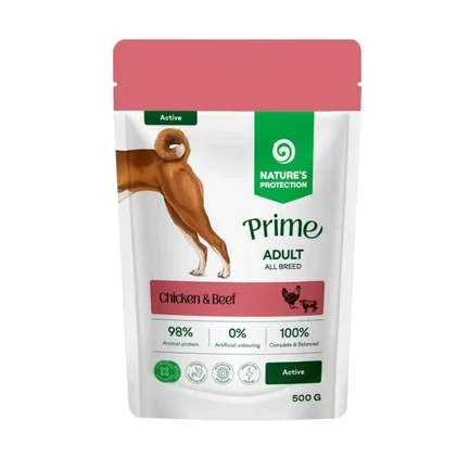 Nature's Protection Prime Active Adult Dogs Chicken and Beef Вологий корм для активних собак з куркою і яловичиною, 500 г