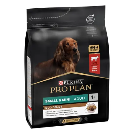 Сухий корм PRO PLAN Small&Mini Adult 1+ Duo Delice для дорослих собак дрібних порід з яловичиною 2,5 кг: додаткове фото 2