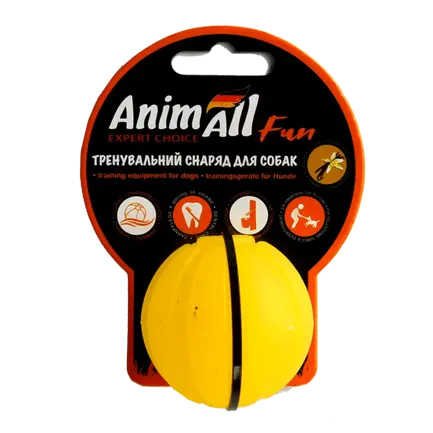 Іграшка AnimAll Fun тренувальний м'яч для собак, 5 см, жовта