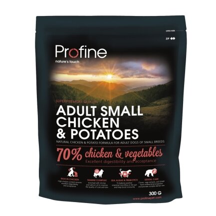 Сухий корм Profine Adult Small для дорослих собак дрібних порід, з куркою та картоплею, 300 г