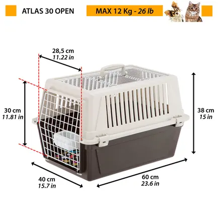 Ferplast CARRIER ATLAS 30 OPEN Контейнер для транспорт тварин: додаткове фото 2