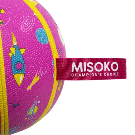 MISOKO Іграшка для собак, м'яч надувний, у формі баскетбольного м'яча, рожевий, 18.5 см: додаткове фото 2