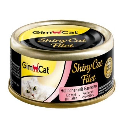 Вологий корм GimCat Shiny Cat Filet для котів, курка і креветки, 70 г — Фото 2