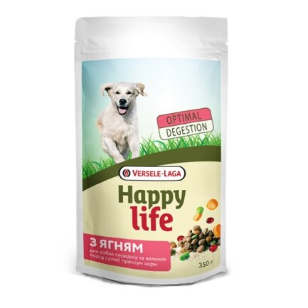 Happy Life Adult with Lamb ХЕППІ ЛАЙФ ЯГНЯ сухий преміум корм для собак середніх та великих порід 0,35 кг