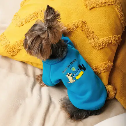 Толстовка Pet Fashion "Peace for Ukraine" для собак, розмір XS, блакитна: додаткове фото 3