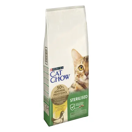 Сухий корм CAT CHOW Sterilised для дорослих котів після стерилізації з куркою 15 кг: додаткове фото 3