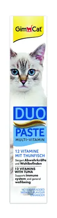Паста для котів GimCat DUO PASTE Multi-vitamin 12 vitamins with tuna 12 вітамінів та тунець, 50 г: додаткове фото 3