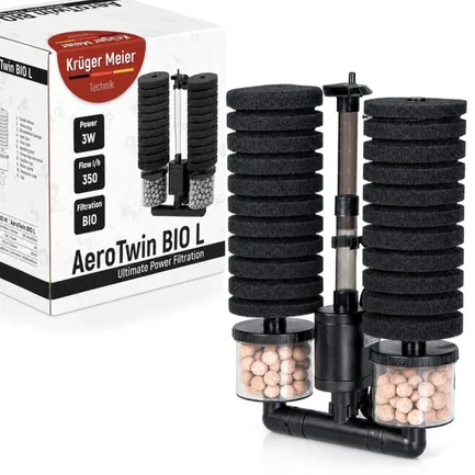 Внутрішній фільтр Kruger Meier AeroTwin BIO L для акваріума 60-120 л, 350 л/год, 3 Вт: додаткове фото 10