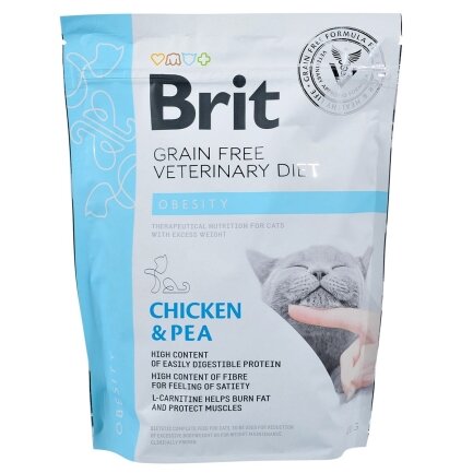 Сухий корм Brit GF VetDiet Cat Obesity для котів, при зайвій вазі та ожирінні, з куркою та горохом, 400 г — Фото 2