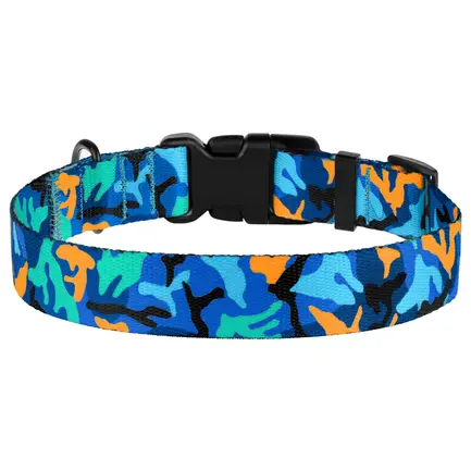 Нашийник для Собак BronzeDog Urban Camo Нейлоновий з Пластиковою Пряжкою Синій L: додаткове фото 4