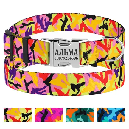 Нашийник для Собак BronzeDog Urban Camo Нейлоновий з Металевою Пряжкою Помаранчевий XL: додаткове фото 4