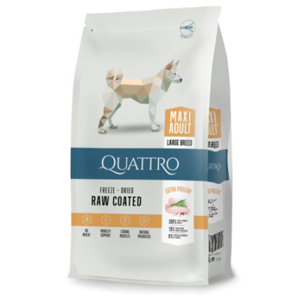 Quattro Maxi Adult корм для дорослих собак великих порід з м&#039;ясом птиці 12 кг