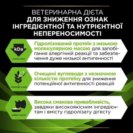 Сухий корм для кішок при харчовій алергії Purina Pro Plan Veterinary Diets HA 1.3 кг: додаткове фото 7