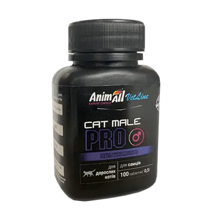 Вітаміни AnimAll VetLine CAT MALE PRO для дорослих котів 0.5 г × 100 табл