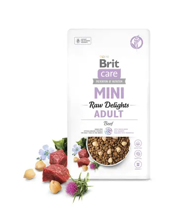 Корм сухий для собак малих порід Brit Care Mini Raw Delights Beef яловичина 2 кг: додаткове фото 4