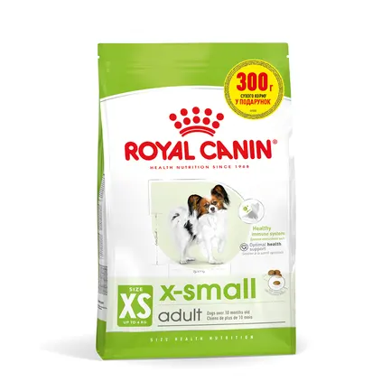 Сухий корм Royal Canin XSMALL ADULT для дорослих собак мініатюрних порід 1.2кг+300г
