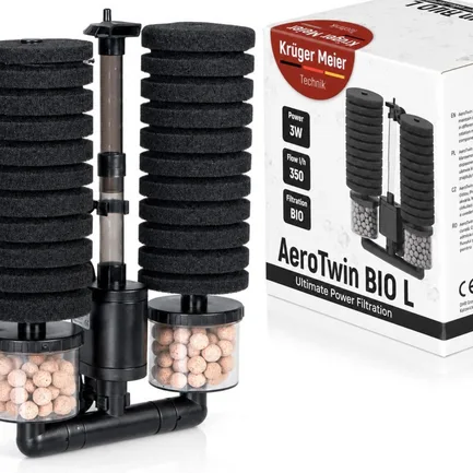 Внутрішній фільтр Kruger Meier AeroTwin BIO L для акваріума 60-120 л, 350 л/год, 3 Вт: додаткове фото 9