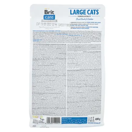 Сухий корм Brit Care Cat GF Large Power & Vitality для котів великих порід, качка та курка, 400 г: додаткове фото 3
