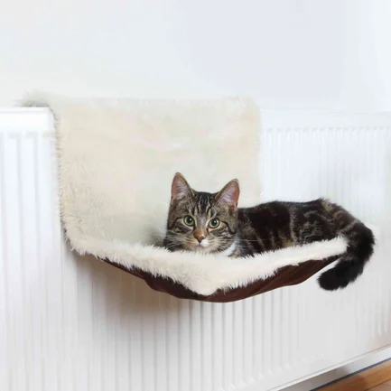 Лежак Trixie для котів на радіатор, з довгим хутром, 45х26х31 см (бежевий/коричневий): додаткове фото 2