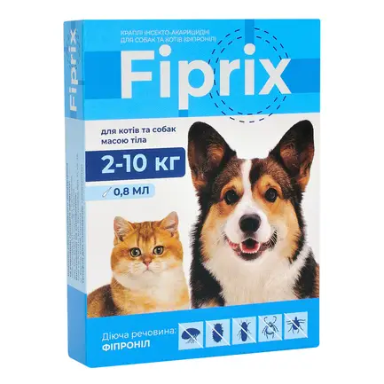 Фіпрікс (Fiprix) краплі для котів та собак 2-10 кг (4*0,8 мл), MODES