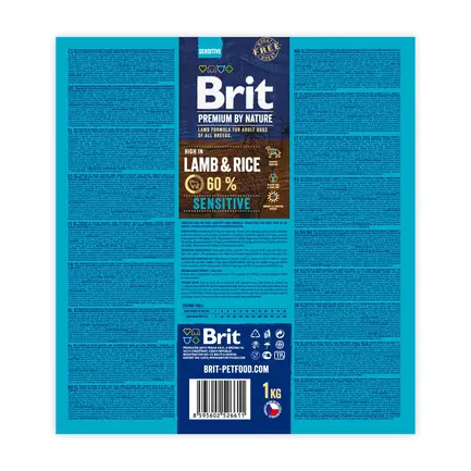 Сухий корм Brit Premium Dog Sensitive Lamb для собак з чутливим травленням, з ягням, 1 кг: додаткове фото 3