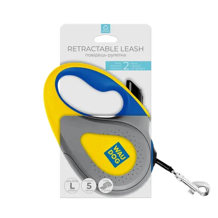 Повідець-рулетка для собак WAUDOG R-leash, малюнок "Colors of freedom", L, до 50 кг, 5 м, світловідбивна стрічка: додаткове фото 2