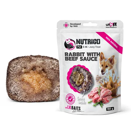 LK Baits Pet Nutrigo Treat Rabbit Функціональні ласощі для собак з кроликом та яловичим соусом (Ø 12 мм), 150 г