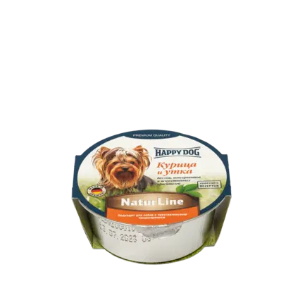 Вологий корм Happy Dog Happy Schale NaturLine KalbReis для собак у вигляді паштету з куркою та качкою, 85 г,1002728