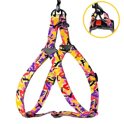 Шлея для Собак BronzeDog Urban Camo Нейлонова Помаранчева L