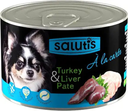 Salutis A la Carte Lamb Veal консерва для собак паштет з індичкою та печінкою, 190 г
