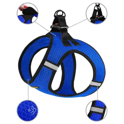 Шлея для собак Bronzedog Mesh Vest 3D сітка синя 3XS