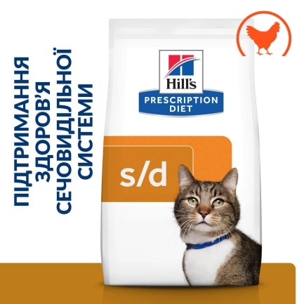 Hill’s Prescription Diet s/d Сухий корм для котів для догляду за сечовидільною системою, з куркою, 3 кг — Фото 2