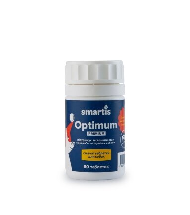 Додатковий корм Smartis Optimum Premium із залізом для собак, 60 таб.