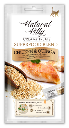 Natural Kitty Creamy Treats Chicken with Quinoa Крем-снек для котів зі смаком курки та кіноа, 4х12г