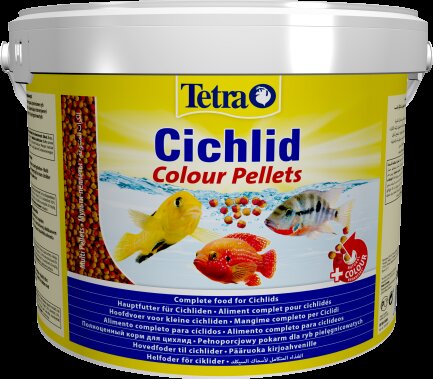 Корм Tetra Cichlid Colour для всіх цихлід, для яскравості забарвлення, 10 л (гранули)