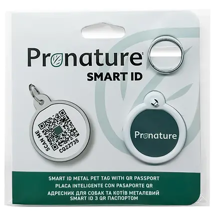 Pronature Smart ID ПРОНАТЮР СМАРТ ID адресник з QR-паспортом для собак та котів діаметр 25 мм