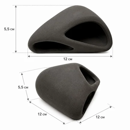 Декорація Hobby Wave Cave 1 dark 12×12×5,5 см - керамічне укриття для риб і креветок в акваріумі (41654): додаткове фото 2