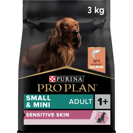 Сухий корм PRO PLAN Small&Mini Adult 1+ Sensitive Skin для дорослих собак дрібних порід з чутливою шкірою з лососем 3 кг