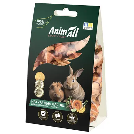 Ласощі для гризунів TM AnimAll, сушена морква, 50г.