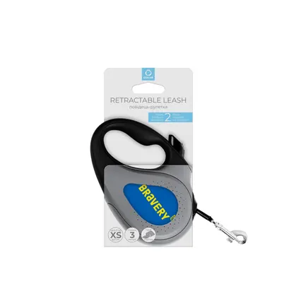 Повідець-рулетка для собак WAUDOG R-leash, малюнок "Сміливість", XS, до 12 кг, 3 м, світловідбиваюча стрічка чорний: додаткове фото 4