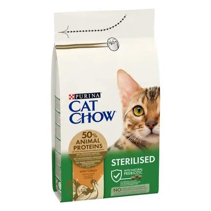Сухий корм CAT CHOW Sterilised для дорослих котів після стерилізації з індичкою 1,5 кг: додаткове фото 2