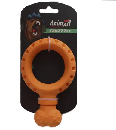 Іграшка AnimAll GrizZzly для собак, сережка, помаранчева, 17.4 × 6.5 см