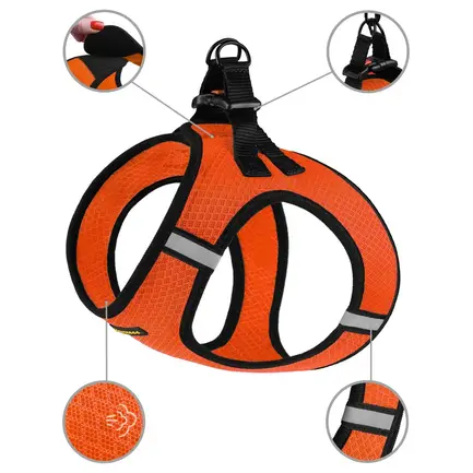 Шлея для собак Bronzedog Mesh Vest 3D сітка помаранчева M