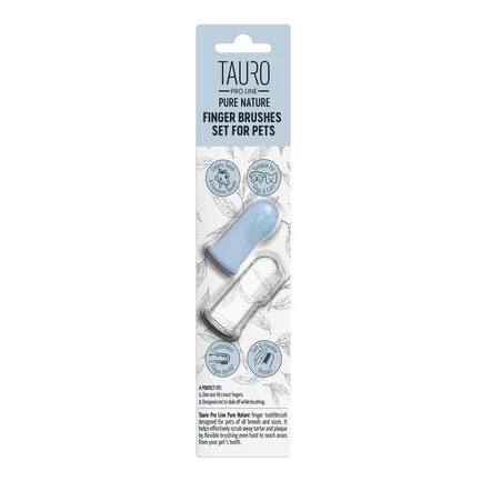 Tauro Pro Line набір щіток на палець для догляду за зубами собак і котів