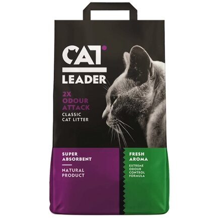 Cat Leader Classic 2xOdour Attack Fresh КЕТ ЛІДЕР КЛАСІК ПОДВІЙНА СВІЖІСТЬ суперпоглинальний наповнювач у котячий туалет 5 кг