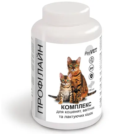 Вітамінно-мінеральний комплекс ProVET «Профілайн» для кошенят, вагітних та лактуючих кішок, 180 табл