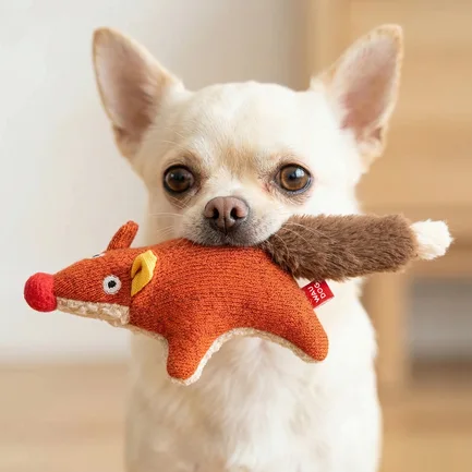 Іграшка для собак WAUDOG Fun Plush Лисиця, трикотаж, Ш 4 см, Д 14 см, S: додаткове фото 4