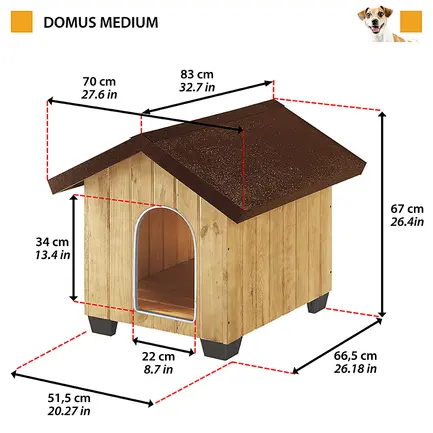 Ferplast DOMUS MEDIUM Буда для собак дерев'яна: додаткове фото 2