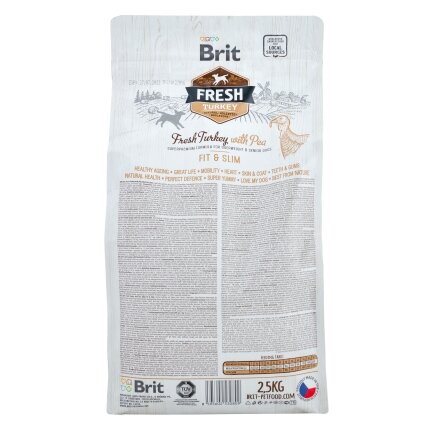 Сухий корм Brit Fresh для дорослих собак, із зайвою вагою, похилого віку, з індичкою та горохом, 2,5 кг — Фото 2